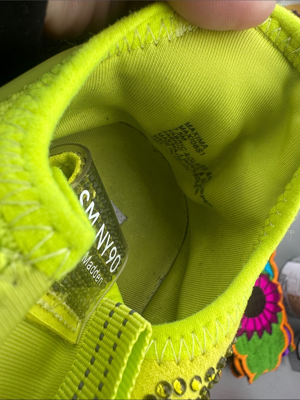 Steve Madden Kids Neon Lime Knit Lace-Up Sneakers - Picture 6 of 6
